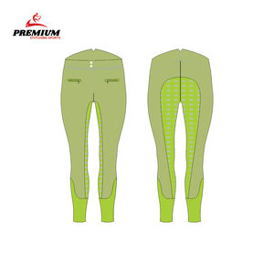 Culottes d'équitation intégrales pour femmes, leggings équestres noirs en polyester et élasthanne, coutures plates, impression silicone - Product Image 6