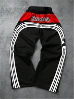 Pantalon de jogging ample Y2K pour homme, style punk, avec lettres graphiques, double taille et jambes larges