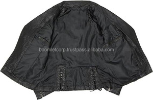 Nueva chaqueta de motociclista de cuero genuino para mujer, chaqueta de carreras ajustada informal de manga larga, transpirable personalizado de Color sólido - Product Image 3