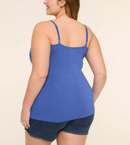 Custom Women's Casual Breathable Adjustable Sleeveless <b>V</b>-<b>Neck</b> Eco-Friendly Body-Skimming <b>Cami</b> Spaghetti Strap Tank <b>Tops</b> - Product Image 2