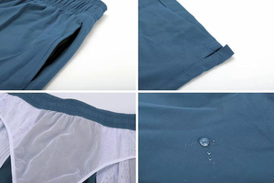 Shorts de sport pour homme 100% polyester, taille mi-haute, séchage rapide, respirant, cordon élastique - Product Image 3