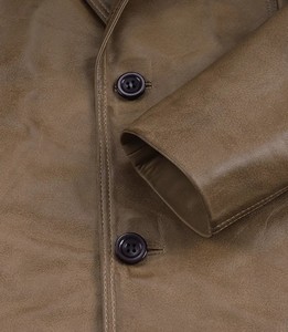 Blazer de Cuero Marrón de Lujo para Hombre, Chaqueta de Traje de Cuero Genuino, Cierre Clásico de Dos Botones, Corte Entallado, Formal, de Negocios, a la Moda - Product Image 6