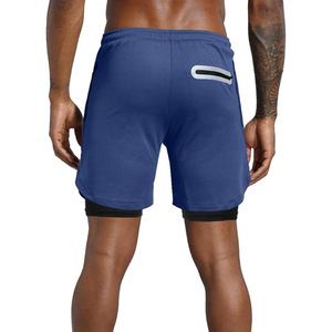 Shorts Bermuda gris pour homme à séchage rapide avec cordon de serrage à la taille et doublure de compression, pour entraînement décontracté, gym, fitness et sport - Product Image 4