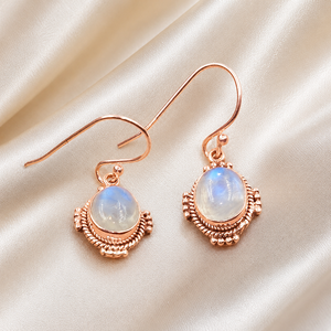 925 Sterling Silver Rainbow Moonstone <b>Dangle</b> <b>Earrings</b> Rose <b>Gold</b> Yellow <b>Gold</b> Plated Handmade Boho Gemstone Drop <b>Earrings</b> Women - Product Image 6