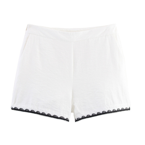 Shorts pour femmes rose taille haute uni, à braguette boutonnée, décontracté, tissé, coupe régulière, séchage rapide, haute qualité, pour le sport, vente en gros, logo personnalisé - Product Image 2