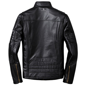 Men's <b>Vintage</b> Leather <b>Jacket</b> Genuine Leather <b>Motorcycle</b> Biker Casual Winter Outerwear Classic Streetwear <b>Jacket</b> - Product Image 2
