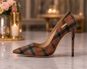 Chaussures à talons aiguilles pour femmes, style écossais, à motif tartan, pour mariage et soirée, à bout pointu, vente en gros - Product Image 3