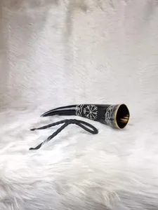 High Quality Religious Viking Drinking Horn Polished Buffalo Horn Tankard Cup Handcrafted Eco-Friendly Gifts for Him Hand Carved - Product Image 5
