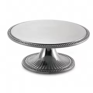 Support à gâteau en aluminium avec poignées en forme d'anneau Offre Spéciale, pièce maîtresse de luxe, plateau décoratif pour gâteau, fête d'anniversaire, plateau décoratif pour gâteau - Product Image 3