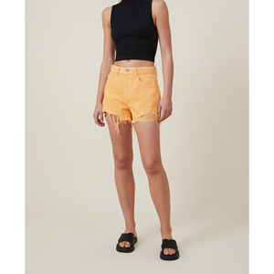 Shorts en jean déchirés orange pour femme, prix d'usine, nouvelle collection, sexy, en coton respirant, best-seller - Product Image 3