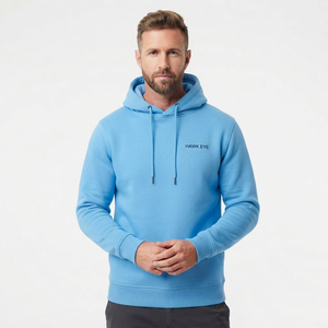 Sweat à capuche pour homme de haute qualité, 100% coton molletonné, écologique, respirant, à manches longues, avec poche kangourou et logo frontal, idéal pour le printemps - Product Image 1