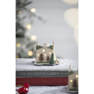 Set di 6 Ornamenti Natalizi a Forma di Tenda in Cartone 5x3.5x4 Pollici, Decorazioni per Feste con Palline Decorative Appese - Product Image 5