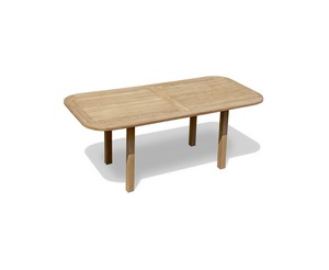 โต๊ะรับประทานอาหารทรงวงรีไม้สักแท้พร้อมมุมโค้งมนเรียบเนียน – โต๊ะไม้แข็งแรงทนทานสำหรับห้องรับประทานอาหารหรือลานกลางแจ้ง - Product Image 4