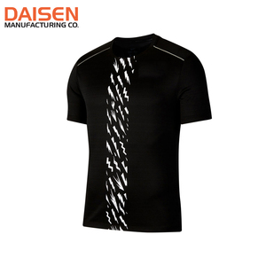 T-shirt noir pour homme, imprimé sur mesure, 100% coton, manches courtes, décontracté, uni, vente en gros, OEM, ODM, vêtements avec logo personnalisé - Product Image 2