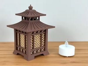 Metal Square Japanese Pagoda Lanterns With LED Light For Indoor Home Decoration - Product Image 2