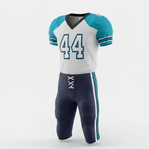 Ensemble d'uniformes de football américain personnalisés pour hommes, maillot et pantalon respirants, 100% polyester, pour les entraînements, les matchs et les activités sportives - Product Image 1