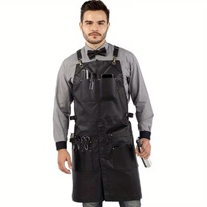 Tablier en cuir durable de haute qualité avec logo personnalisé, poche et design imperméable pour coiffeurs, restaurants, coupes de cheveux et travaux de jardinage - Product Image 2