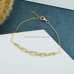 IGIGA Pulsera de diamantes cultivados en laboratorio de oro de 14 quilates para mujer Compromiso de moda Boda Regalo perfecto Pulseras con dijes de moda - Product Image 1