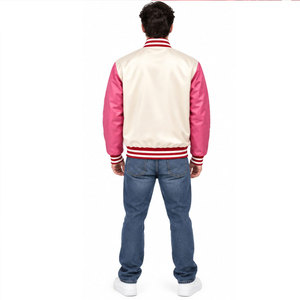 Chaqueta Universitaria Champion 2026 para Hombre, Color Rosa y Blanco, Logotipo Bordado, Estilo Preppy, para Otoño - Product Image 5