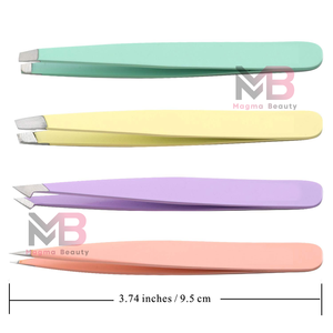 Pince à épiler de précision en acier inoxydable personnalisée à pointe inclinée pour sourcils, poils incarnés, points noirs et élimination des éclats cutanés - Product Image 3