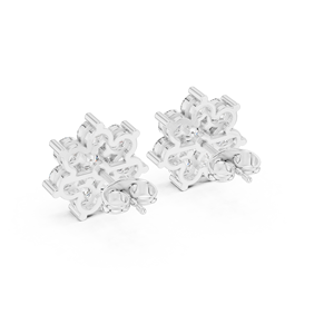 Purecarat หรูหราทอง14K คลัสเตอร์ต่างหูทันสมัย - Product Image 1