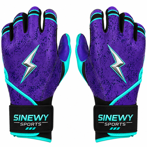 High Quality Sinewy Nebula Volt Genuine Leather Left-Handed Softball <b>Baseball</b> Batting Gloves Hook Loop Closure Quick-Dry - Product Image 1