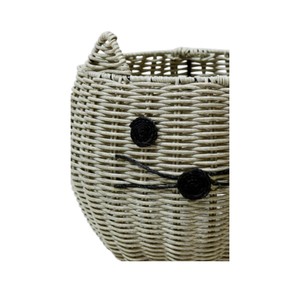 Cute Cat Design Handmade Rattan <b>Storage</b> Basket Indoor Home Decorative Sundries Organizer Kids Playroom <b>Storage</b> <b>Chest</b> - Product Image 4