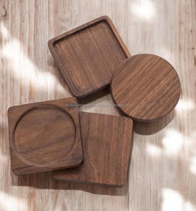 Bonne qualité 100% Original bois noyer sous-verre Design de luxe écologique Logo personnalisé et Design carré utilisation de mariage à domicile - Product Image 1