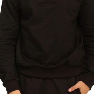 Sauvage Pullover Noir pour Homme, Sweat-shirt Décontracté à Col Montant et Fermeture Éclair Courte, Manches Longues, Léger, Haut de Sport - Product Image 3