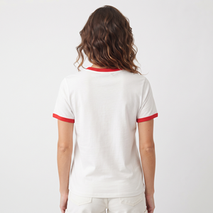 Camiseta de Algodón Ligero para Mujer, Cuello Redondo, Corte Regular, Manga Corta, Lisa, Informal, a la Moda, Venta al por Mayor - Product Image 6