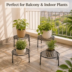 Support à plantes rond en fer avec revêtement en poudre, à plusieurs niveaux, porte-pot de fleurs moderne, écologique, pour l'intérieur/l'extérieur, pour jardin, maison, support pour plantes - Product Image 5