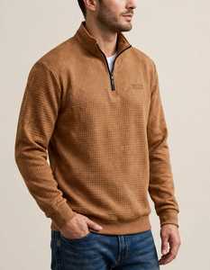 เสื้อสเวตเชิ้ตผู้ชายแบบซิป ¼ ตัว แบรนด์ Oneten รุ่น Waffle คอตั้ง แขนยาว สวมใส่สบาย - Product Image 2