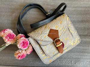 Nuevo estilo de cuero reciclado de piel metálica Sling Bag de alta calidad Animal Print Fur Leather Side Bag Multi Color Bolsos De Mujer - Product Image 2