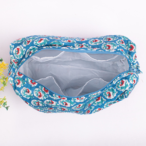 Luxury Handmade Block Printed Fashionable Makeup <b>Bag</b> Set EcoFriendly Water Resistant LargeCapacity Travel Cosmetic Organizer <b>Bag</b> - Product Image 5
