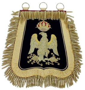 Badge en tissu brodé de luxe, drapeau à franges tissées, fixation magnétique, reproduction historique personnalisée, badge sabretache brodé à la main - Product Image 5