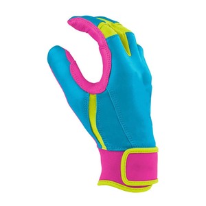 Gants de frappe rembourrés bleus, roses et jaunes, fermeture auto-agrippante, unisexe, pour entraînement adulte - Product Image 2