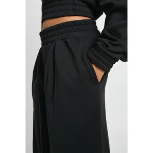 Conjunto Casual de Dos Piezas para Mujer, Chaqueta con Capucha y Pantalones Anchos, Ropa Deportiva Tejida Negra, Corte Holgado, para Todas las Temporadas - Product Image 5