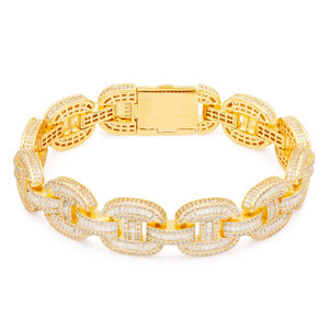 Pulsera de Cadena con Eslabones de Plata 925 de Lujo, Chapada en Rodio, con Moissanita de Corte Corazón, Diseño Geométrico, Estilo Hip Hop, Unisex, para Uso Diario - Product Image 2