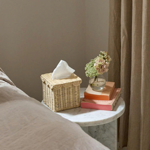 Wholesale Handwoven <b>Square</b> Rattan Tissue Box Cover Decorative Scalloped <b>Wicker</b> Napkin Holder for Home Hotel Restaurant - Product Image 4