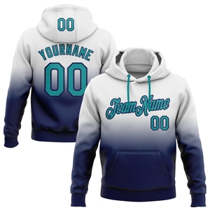 Sudadera con Capucha Deportiva de Moda, Diseño Nuevo, Personalizada, con Degradado Blanco, Verde Azulado y Azul Marino, Venta al Por Mayor Directa de Fábrica - Product Image 1