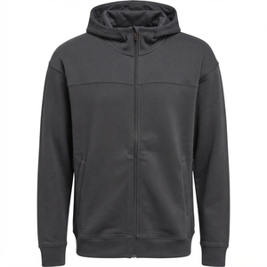 Sweat-shirt décontracté chaud pour homme, personnalisé, en polaire thermique, à fermeture éclair, doublé, couleur unie, teint uni, vente en gros - Product Image 3