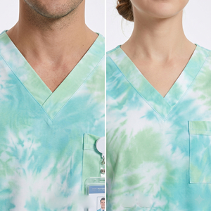 ชุดเสื้อแขนสั้นสำหรับแพทย์และพยาบาล ชุดยูนิฟอร์มทางการแพทย์แบบซับลิเมชั่นสำหรับผู้หญิง |   ชุดสครับสำหรับแพทย์หญิง - Product Image 5