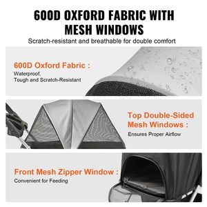 4-Wheel Pet Stroller with Rotate Brakes 35lbs <b>Weight</b> Capacity Detachable Puppy Carrier <b>Storage</b> for Dogs - Product Image 4