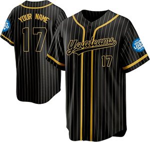 Camiseta de Béisbol Personalizada con Nombre, Número y Logotipo, Sublimada, Absorbente de Humedad, 100% Poliéster, para Adultos Unisex - Product Image 1