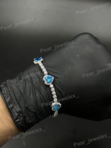 925 Silver VVS Moissanite Diamond Iced Out Bracelet Pave Setting Hip Hop Statement Women And <b>Men</b> Wear Bracelet - Product Image 3