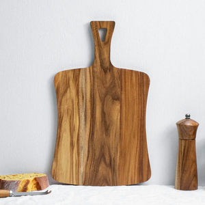 Planche à découper en bois de forme rectangulaire avec poignée, artisanat, planche à découper personnalisée pour la cuisine - Product Image 4