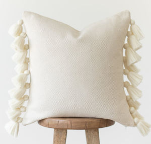 Funda de cojín decorativa de lana tejida a mano con textura de pelo cortado y bucle - Product Image 2