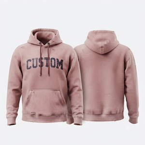 Custom Hooded <b>Sweatshirt</b> <b>Men's</b> <b>Pink</b> Cotton Fleece Pocket Design Casual Autumn Wear Regular Fit - Product Image 1