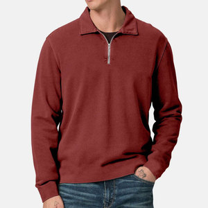 Sudadera de Forro Polar con Cierre de Cremallera de un Cuarto para Hombre, Color Verde Oliva, Corte Regular, Cuello Camisero, Ropa Casual de Otoño e Invierno - Product Image 6