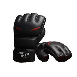 Gants de boxe Muay Thai et MMA en cuir PU personnalisés de haute qualité, légers, respirants et à lacets pour les arts martiaux et la boxe - Product Image 3